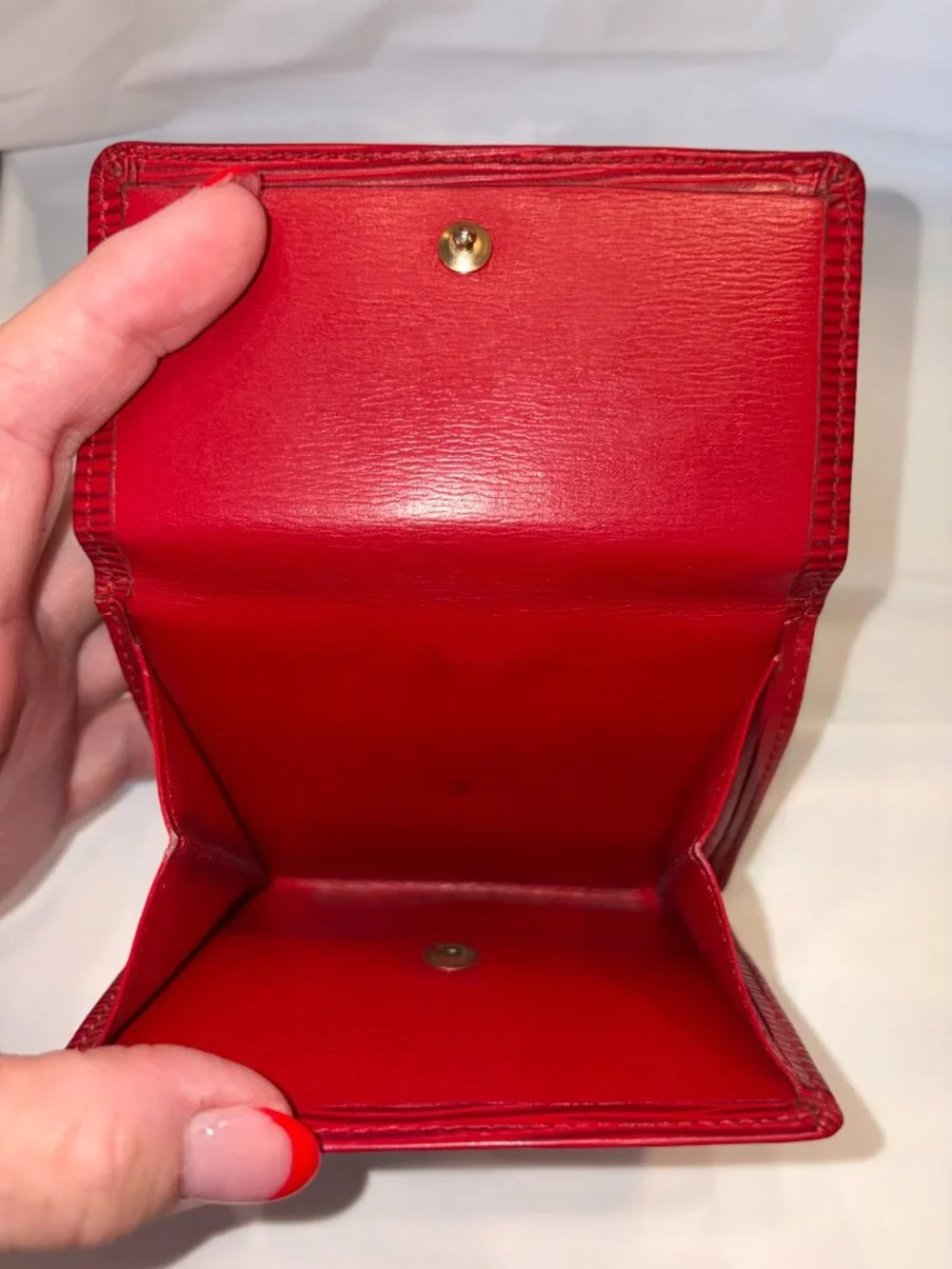 Red Epi Leather LV/Louis Vuitton Wallet March 1995. COA included
